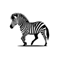 Zebra Silhouette Vector - Perfect for Wildlife Designs and Nature Enthusiasts Alike- Minimalist Zebra Illustration.