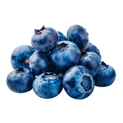 Bunch of Fresh Ripe Blueberries or Bilberries Isolated on Transparent Background Suitable for Graphic Design and Artwork