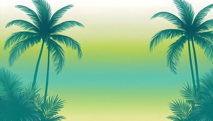 A tropical paradise with palm trees swaying under upscaled 3