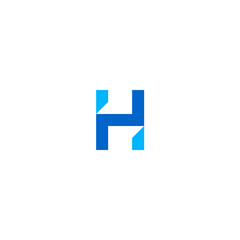 H initial logo abstract geometric style
