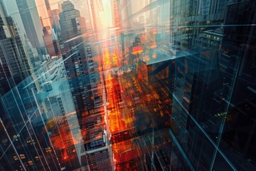 Abstract patterns morphing into futuristic cityscapes, blurring the lines between art and architecture