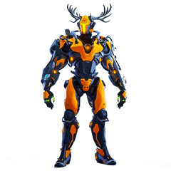 3D giraffe cyborg cartoon character. Realistic robot giraffe cartoon design
