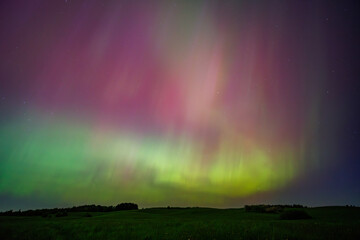 Aurora borealis is a natural light show in the sky resembling a rainbow