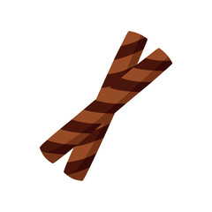 Chocolate Wafer Stick Roll Astor Vector Illustration