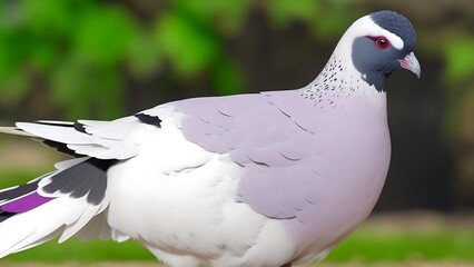 Elegant Pigeon in Vivid Colors: Nature’s Portrait with Copy Space