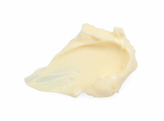 Fresh natural butter isolated on white, top view