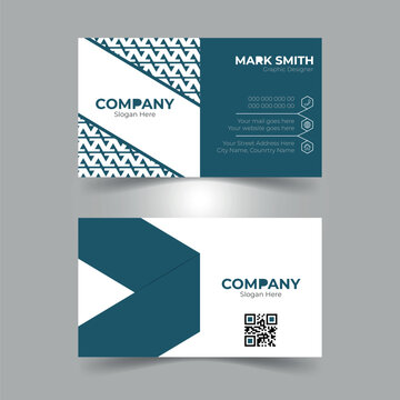Double sided classic simple business card design with luxury view print ready design