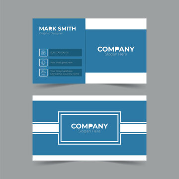 Blue luxury business card. Visiting card for business and personal use, ready to print modern geometric business card