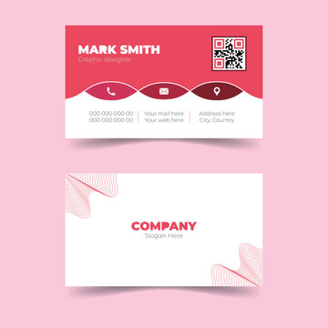 Colorful modern Business card.  Wavy lines shiny with luxury view minimalist business card template
