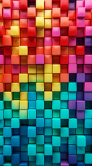 Abstract colorful 3D squares