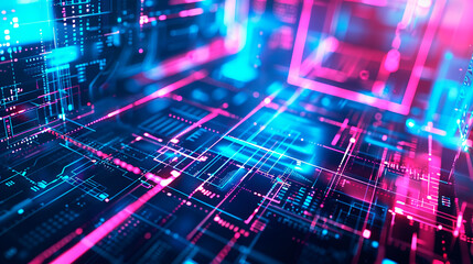 Futuristic neon  abstract data tech background