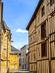 Street view of old village Chalons-en-Champagne in France