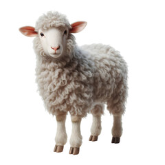 Obraz premium a sheep standing, transparent background, animal set