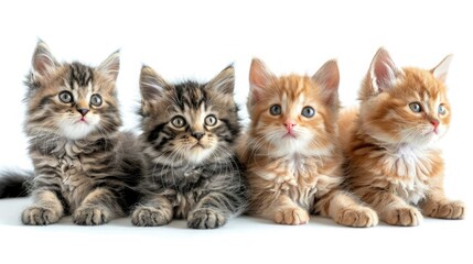 Obraz premium A group of Laperm on the white background 