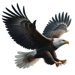 Fototapeta premium a stunning bald eagle, transparent background, animal set