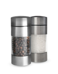 Salt and pepper mills isolated on white
