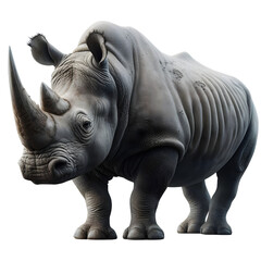 Fototapeta premium a stunning rhinoceros, transparent background, animal set