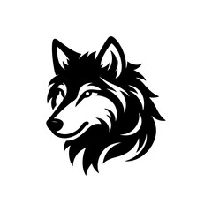 Fototapeta premium Silent Hunter: Vector Wolf Silhouette Capturing the Essence of the Night- Minimalist Wolf Vector- Wolf Illustration.