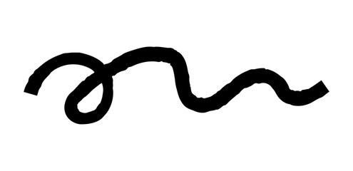 Dry brush mark, pencil squiggle and scribble. Hand drawn vector crayon various line, spiral and doodle. Black rough highlighter, chalk stroke, pencil divider. 