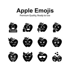 Cute facial expressions, set of emoticons icons, trendy design style