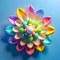 cute colorful flower with copy space for text mass
