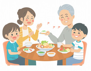 Joyful Moments Captured. A Vibrant Vector Illustration of Grandparents Day Celebration
