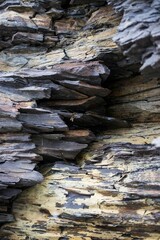 Closeup of dry rock layers