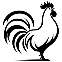 Simple chicken logo silhouette