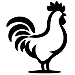 Simple chicken logo silhouette