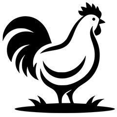 Simple chicken logo silhouette