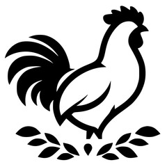 Simple chicken logo silhouette