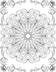 Printable Mandala Coloring Page for Adults. Educational Resources for School for Kids. Adults Coloring Book. Mandala Coloring Activity Worksheet.