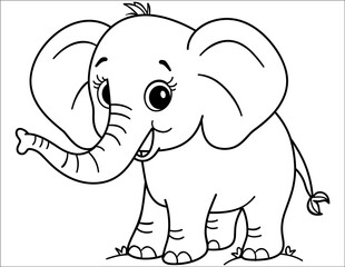 Obraz premium Vector Elephant Coloring Pages for Preschoolers and Kids