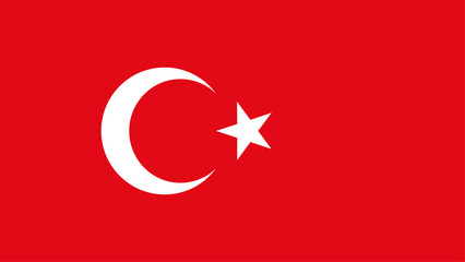 Original Vector Illustration of the Turkish Flag for Design Use