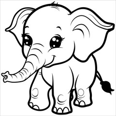 Fototapeta premium Vector Elephant Coloring Pages for Toddlers and Kids