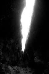 Vertical shot of a rocky mountain in a daylight