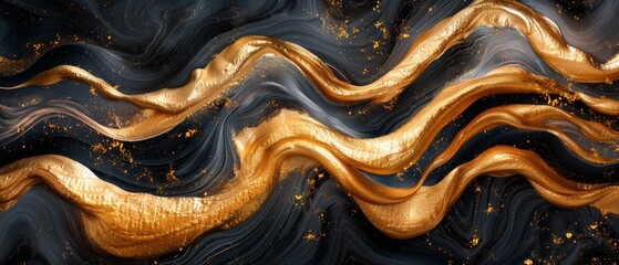 Design for wallpaper in gold and black