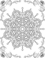 Printable Mandala Coloring Page for Adults. Educational Resources for School for Kids. Adults Coloring Book. Mandala Coloring Activity Worksheet.