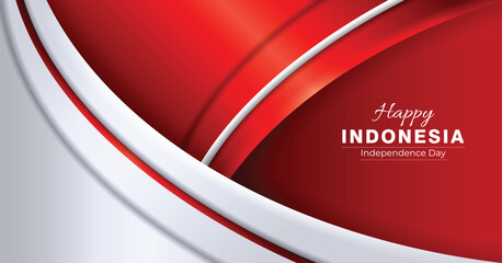 Background of indonesia Independence Day with red white waving design