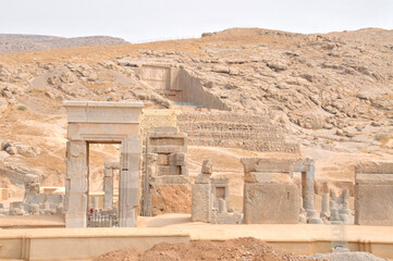 Panorama of the ruins of Persepolis in Iran