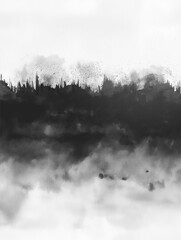 black white gradient watercolor landscape