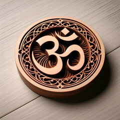 Spiritual Symphony: Harmonize Your Space with This Wooden Plaque Bearing the Sacred Om Symbol