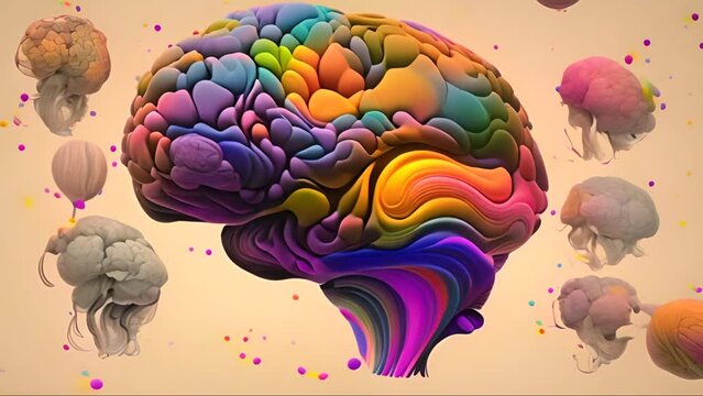 A series of abstract human brains