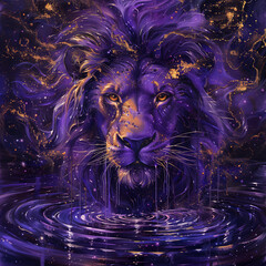 Fantastic Lion, illustration, dark fantasy