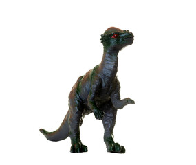 Toy replica of a pachycephalosaur isolated on a white background