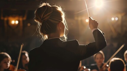 An Orchestra Conductor at Work