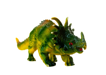Realistic sinoceratops dinosaur toy model isolated on a white background