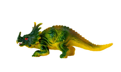 Realistic sinoceratops dinosaur toy model isolated on a white background