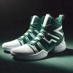 Scarpe da basket verdi e bianche