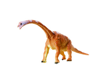 Detailed toy replica of the mamenchisaurus sinocanadorum against a white background © Antonio Gravante